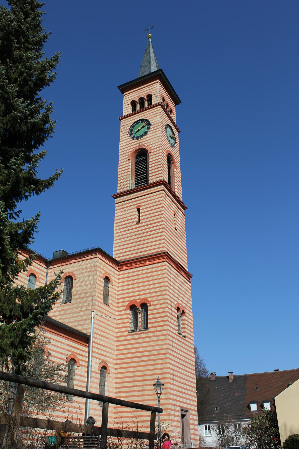 church spire of the St. Jakobs Church in Friedberg (Bavaria)