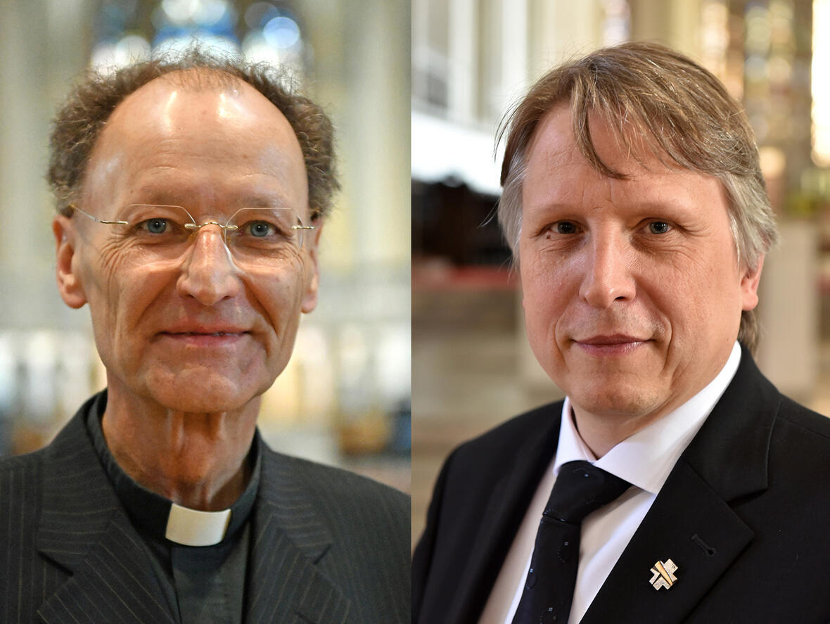 Domdekan Wolfang Hacker (links) und Domkapitular Thomas Groll (Fotos Daniel Jäckel_Nicolas Schnall/pba)