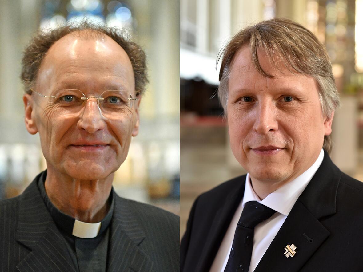 Domdekan Wolfang Hacker (links) und Domkapitular Thomas Groll (Fotos Daniel Jäckel_Nicolas Schnall/pba)