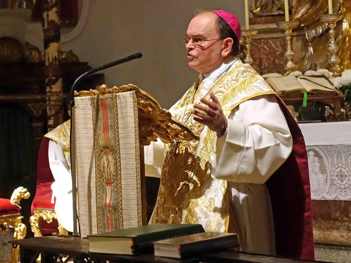 Bischof Bertram predigt in der Klosterkirche von Andechs über die heilige Elisabeth. (Fotos: mG/Kloster Andechs)