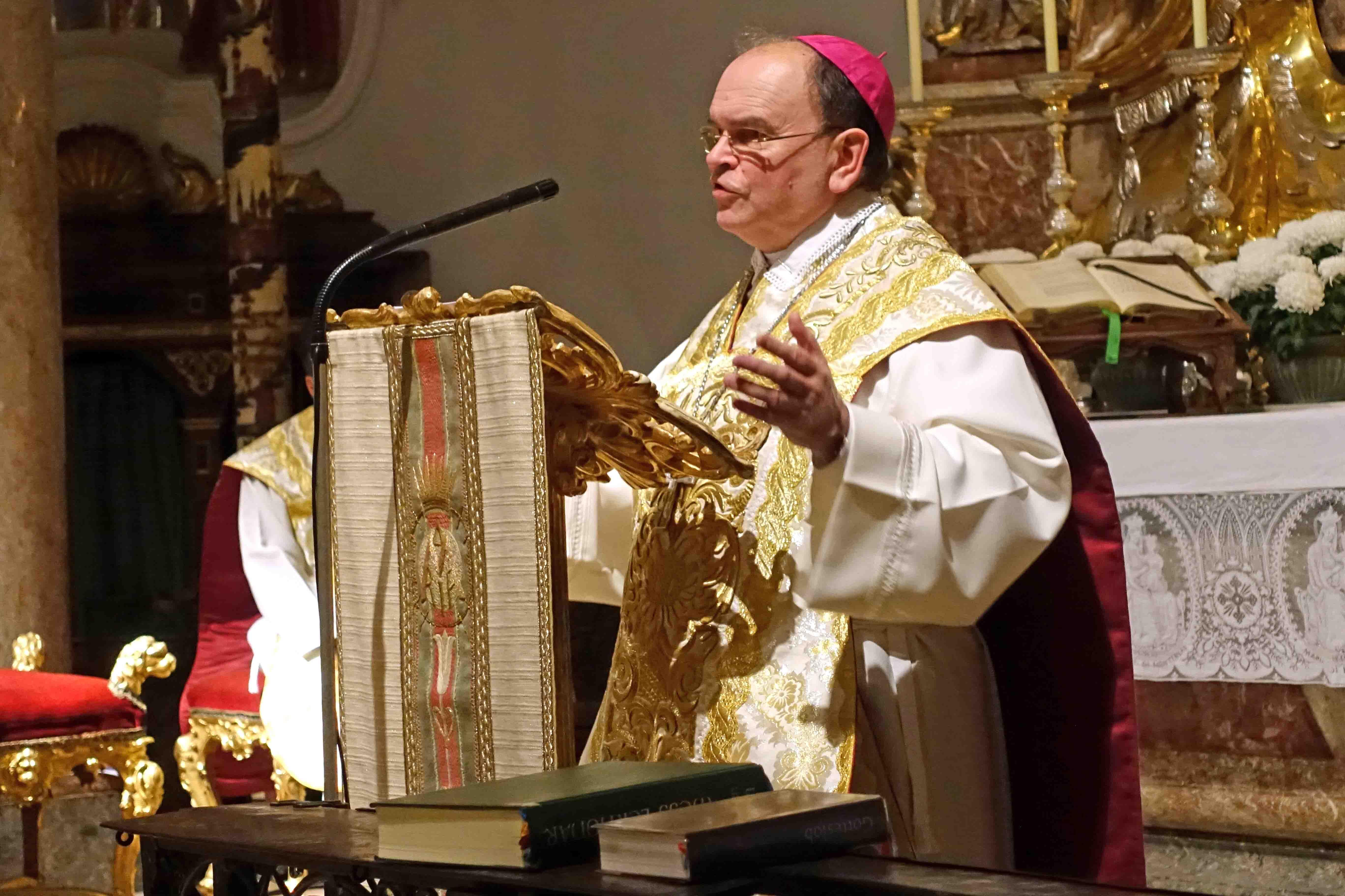 Bischof Bertram predigt in der Klosterkirche von Andechs über die heilige Elisabeth. (Fotos: mG/Kloster Andechs)
