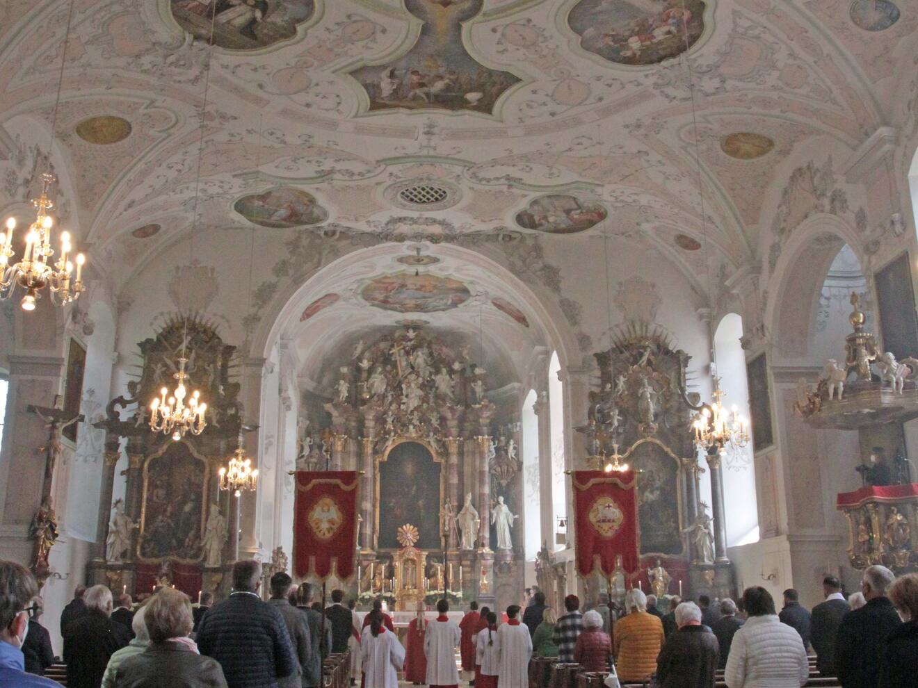 Die frisch renovierte Heilig Geist Kirche in Neuburg/Donau erstrahlt in neuem Glanz.