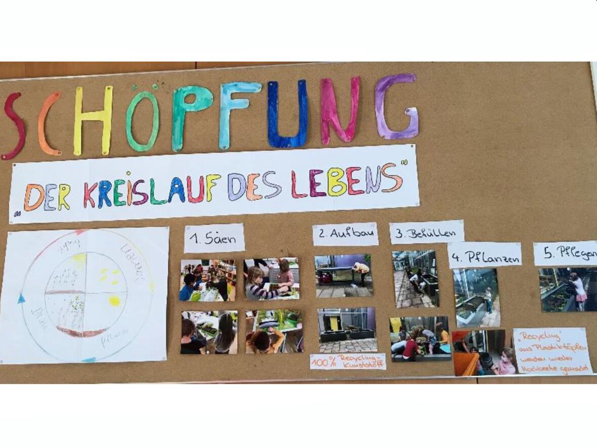 Schöpfungskreislauf: von der Saat bis zur Ernte war Thema der Schüler. (Foto: Franz-von-Assisi-Schule)