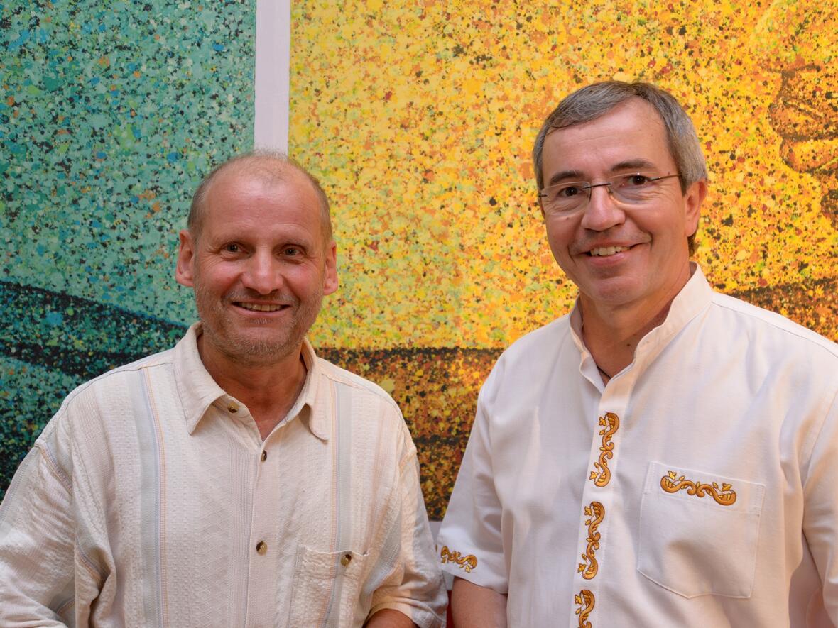 Pirmin Spiegel (Misereor) und Pater Michael Heinz (Adveniat)