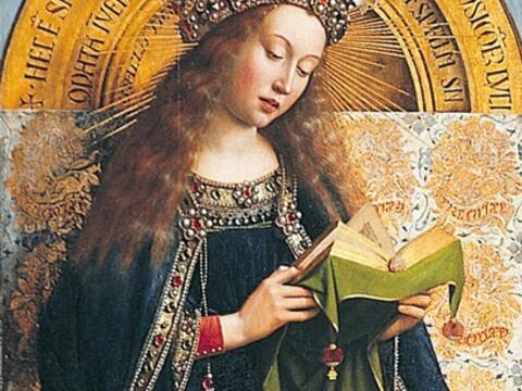 Die sel. Jungfrau Maria (Detail) auf dem Genter Altar, ca. 1430, Jan van Eyck