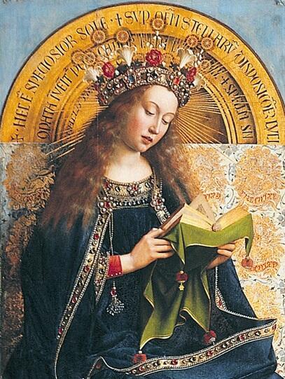Die sel. Jungfrau Maria (Detail) auf dem Genter Altar, ca. 1430, Jan van Eyck