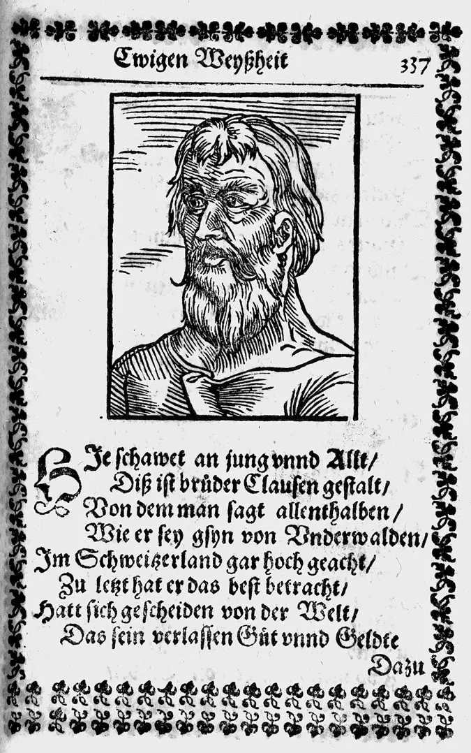 Niklaus von Flüe, aus: (Heinrich Seuse) Manual Oder Handtbüchlein: der Ewigen Weyßheit, 1591
