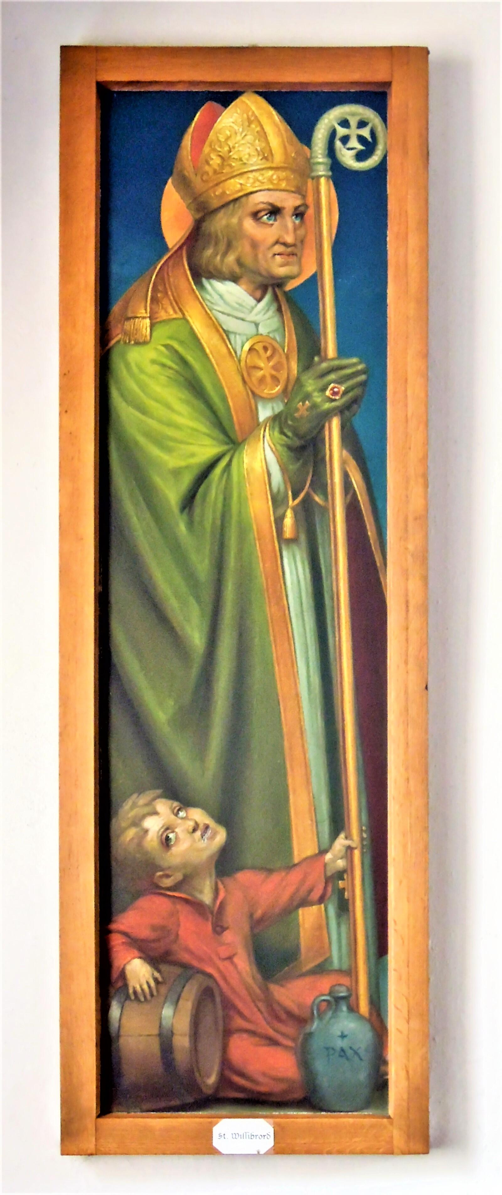 Flügelaltarbild von Alfred Gottwald (1893–1971) in der Sankt-Willibrord-Kapelle Siersburg (Saarland). Foto: LoKiLeCh (CC BY-SA 3.0)