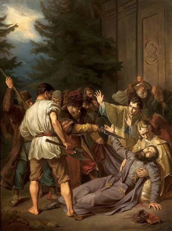 Józef Simmler, Josaphat Kunzewitschs Martyrium, um 1861, Nationalmuseum in Warschau