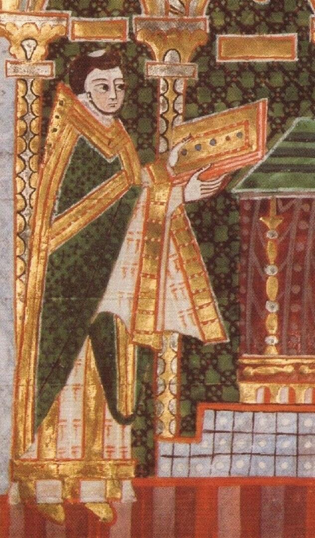 Portrait (Detail) auf dem Kostbaren Bernwardevangeliar, um 1015