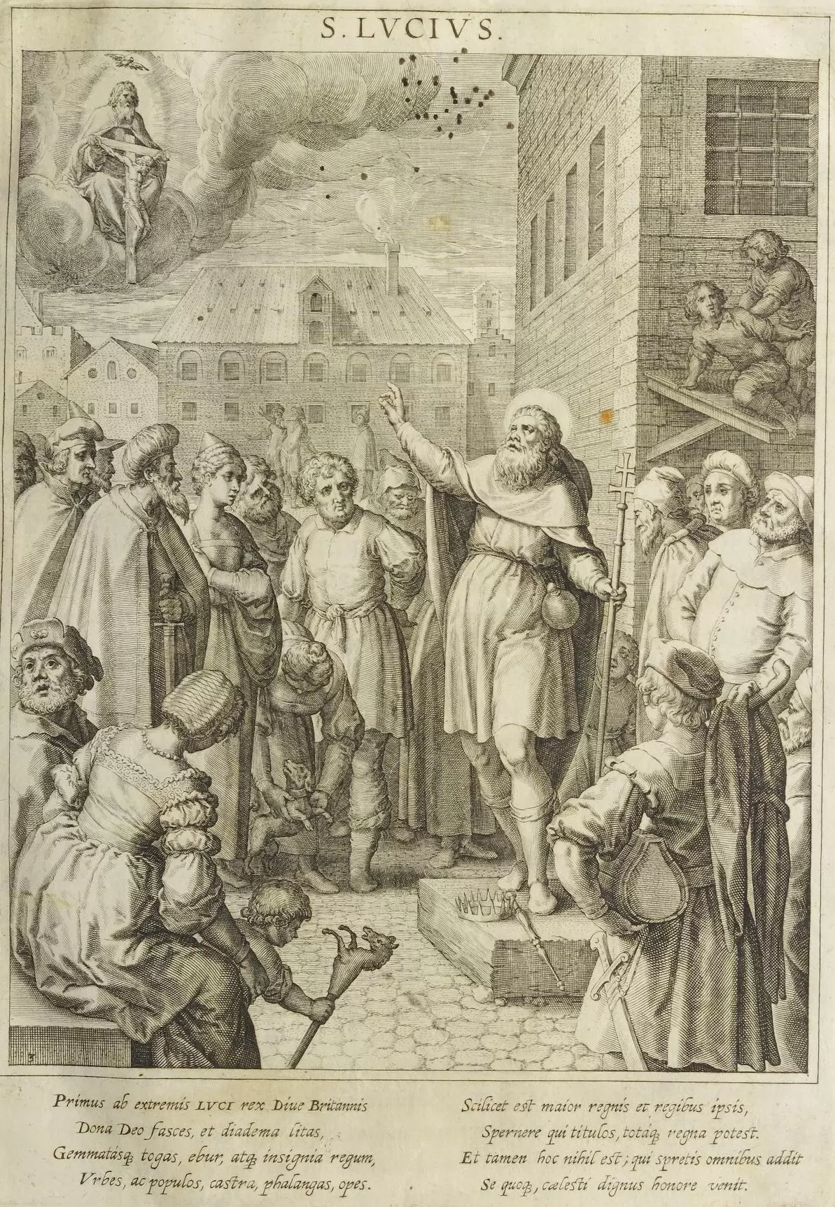 Kupferstich von Raphael Sadeler, aus: Matthäus Rader SJ, Bavaria Sancta, 1615