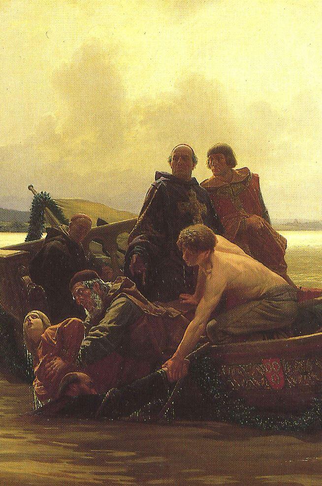 Anton von Werner, Die Entführung Heinrichs IV. durch Erzbischof Anno von Köln in Kaiserswerth 1062 (Ausschnitt), 1868, Stadtmuseum Düsseldorf