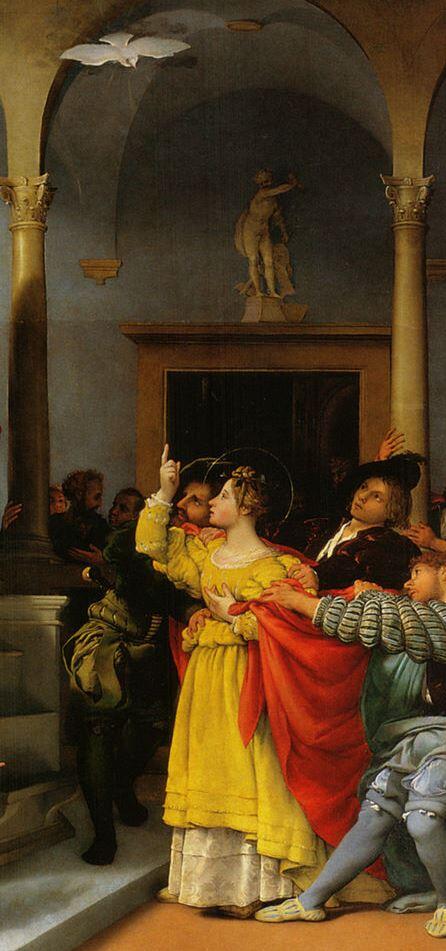 Lorenzo Lotto, Lucia vor ihrem Richter (Ausschnitt), 1532, Pinacoteca Civica e Galleria d’Arte contemporanea, Jesi