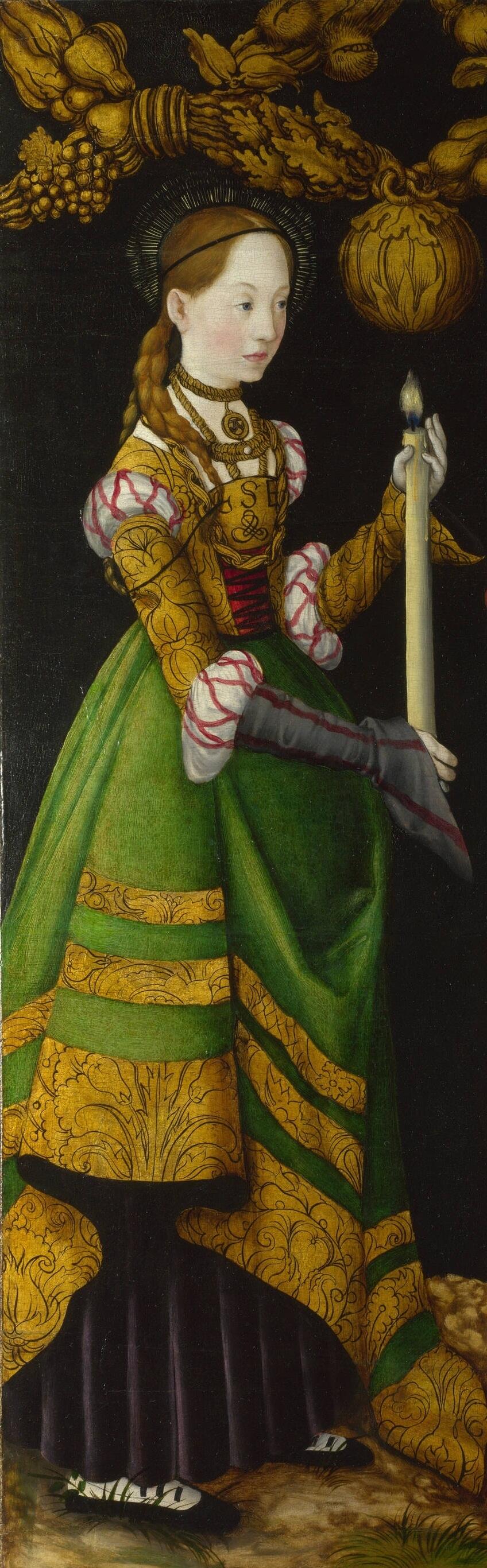 Lucas Cranach d.Ä., Die hl. Genoveva, Katharinenaltar, 1506, Gemäldegalerie Alter Meister, Dresden