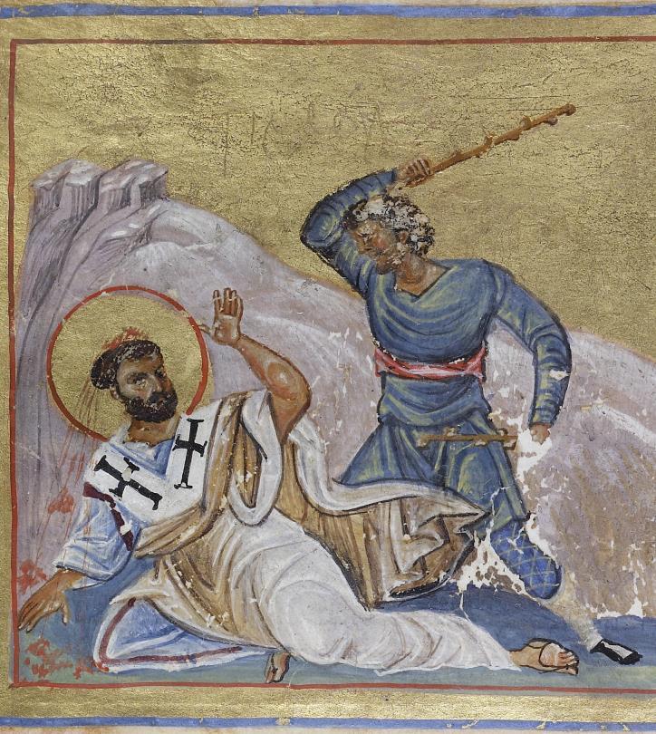 Das Martyrium des Timotheus (Ausschnitt), Griechisches Menologion, um 1025 bis 1050, Walters Art Museum, Baltimore