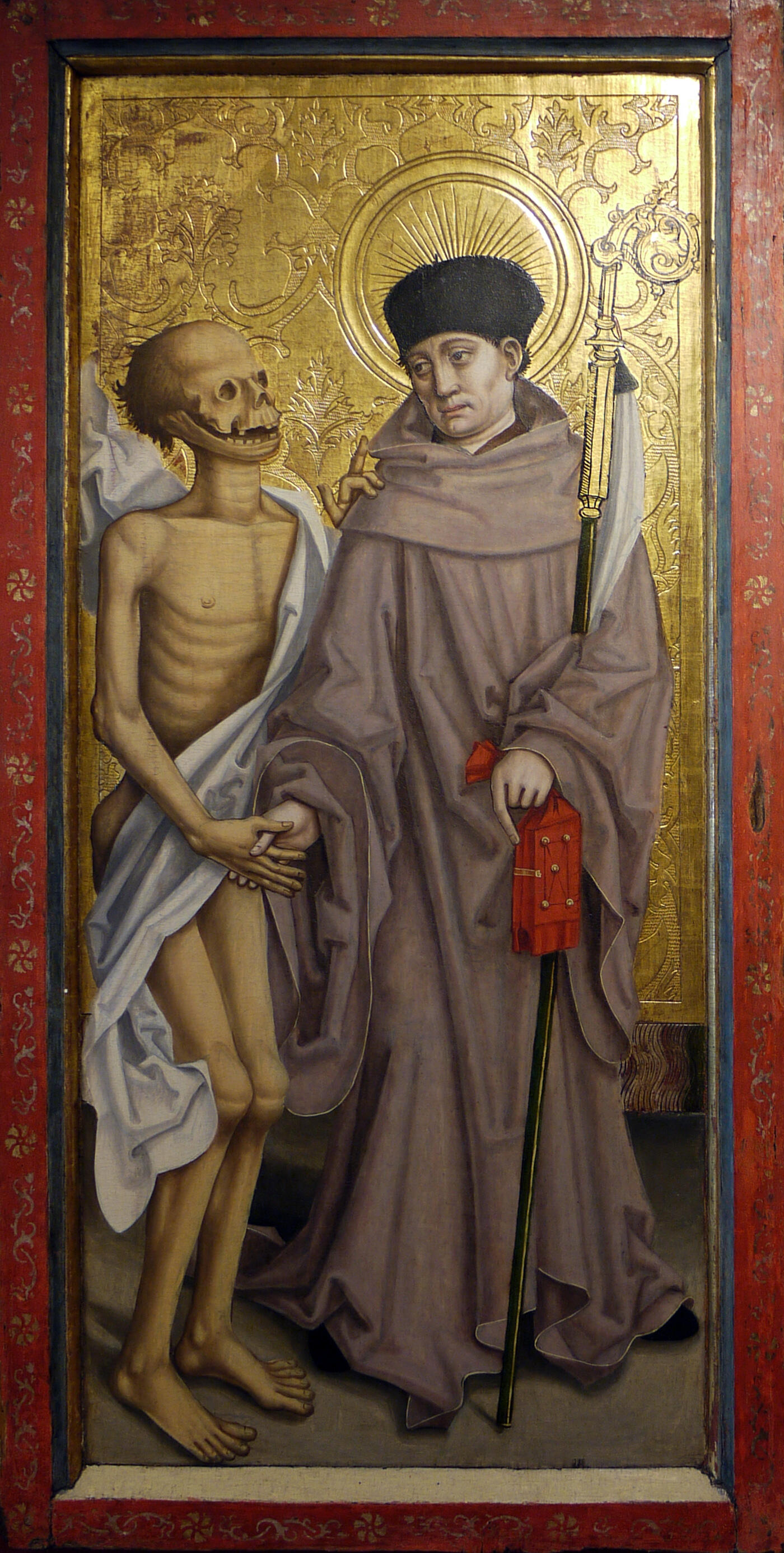 Nelkenmeister, Der hl. Fridolin mit dem Skelett, um 1500, Musée des Beaux-Arts de Dijon. Foto: Pascal3012 (CC-BY-SA-4.0)