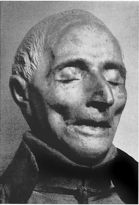 Totenmaske in der Kirche del Gesù Nuovo, Neapel, aus: Vera Schauber, Hanns M. Schindler, Bildlexikon der Heiligen, 1999. Mit freundlicher Genehmigung der Autoren