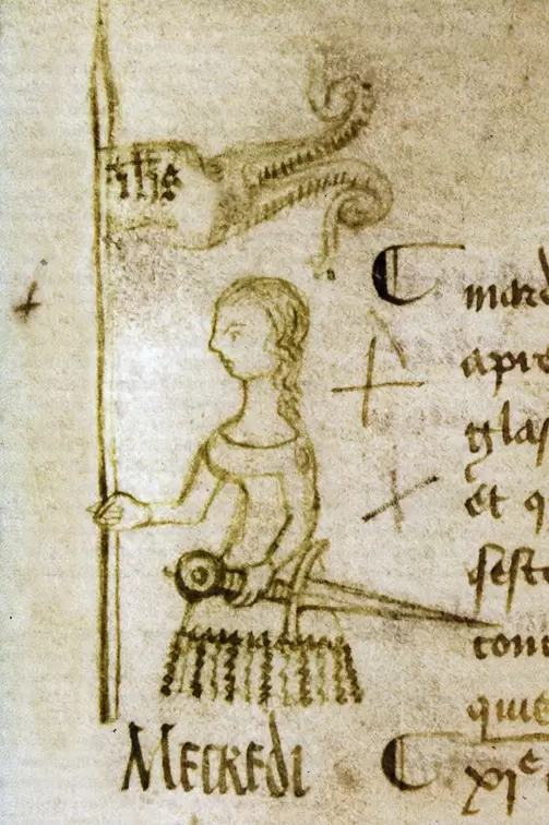 Zeichnung von Clément de Fauquembergue, Pariser Parlamentsregister, 1429, Archives nationales de France