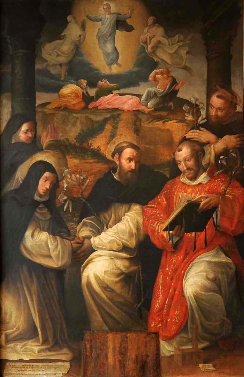 Prospero Fontanta, Diana legt vor Dominikus ihre Gelübde ab, 1597, Museo di San Domenico a Bologna