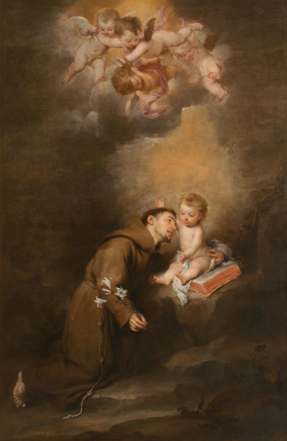 Bartolomé Esteban Murillo, Antonius mit dem Kind, um 1665, Museo de Bellas Artes de Sevilla