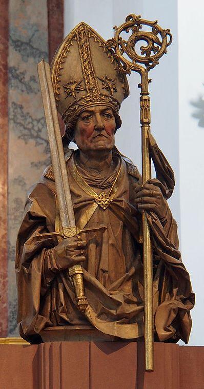 Hans Schiestl, Kopie der Kilian-Büste von Tilman Riemenschneider, Neumünsterkirche Würzburg. Foto: Hajotthu (CC BY-SA 3.0)