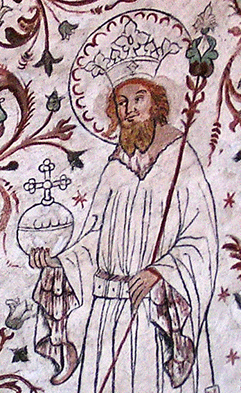 Deckenfresko in der Kirche von Överselö (Mälaren), um 1400