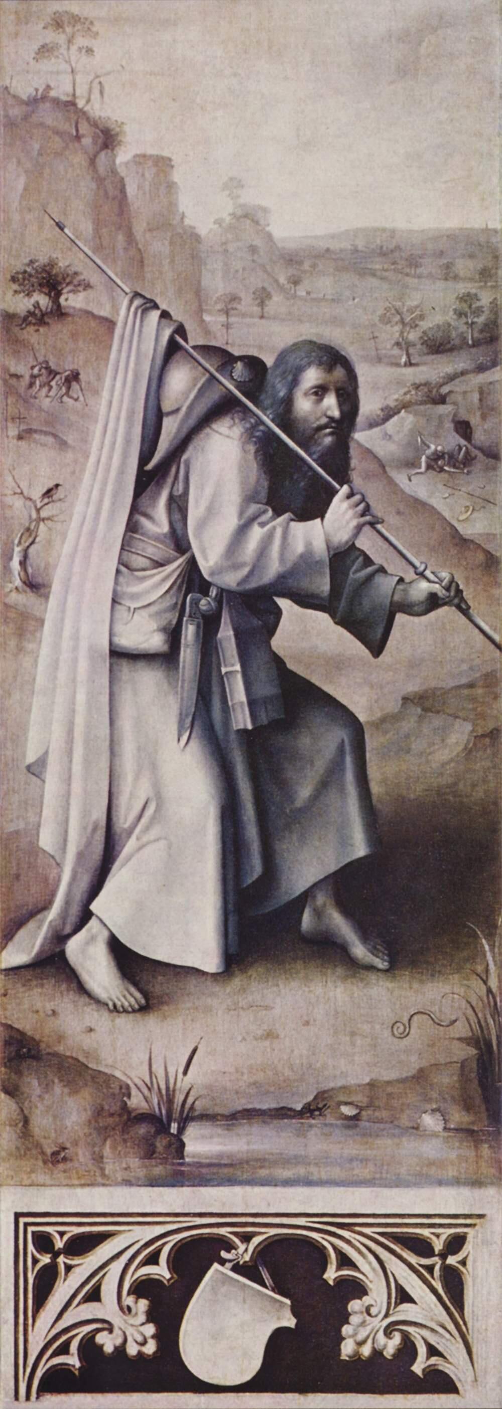Hieronymus Bosch, Der heilige Jacobus Maior auf Pilgerschaft, um 1482, Akademie der bildenden Künste, Wien