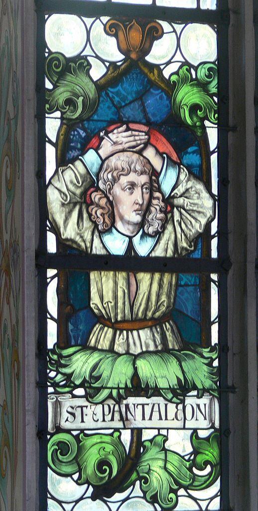 Nothelferfenster, Pfarrkirche St. Pelagius, Weitnau. Foto: Andreas Praefcke (CC BY 3.0)