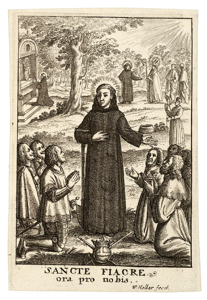 Wenzel Hollar, Der heilige Fiacrius, 17. Jahrhundert