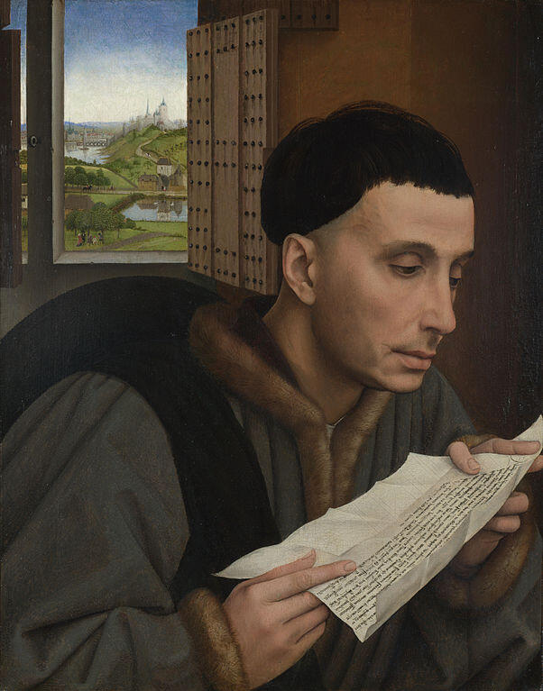 Rogier van der Weyden (Werkstatt), Lesender Mann/Der heilige Yves, um 1450, National Gallery, London