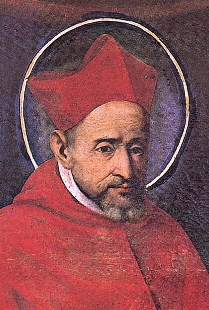 Portrait in der Kirche S. Ignazio, Rom, aus: Vera Schauber, Hanns M. Schindler, Bildlexikon der Heiligen, 1999. Mit freundlicher Genehmigung der Autoren