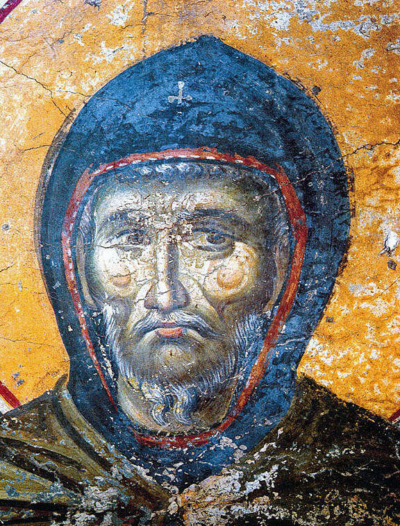 Fresko der Makedonischen Schule in der Protaton-Kirche von Karyes, Athos, 14. Jahrhundert