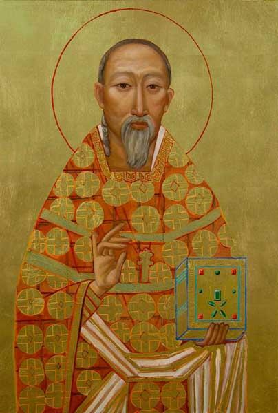 Ikone des heiligen Augustinus Zhao Rong. Das Foto stellte der Künstler Ken Woo freundlicherweise zur Verfügung (www.kenwooart.com)