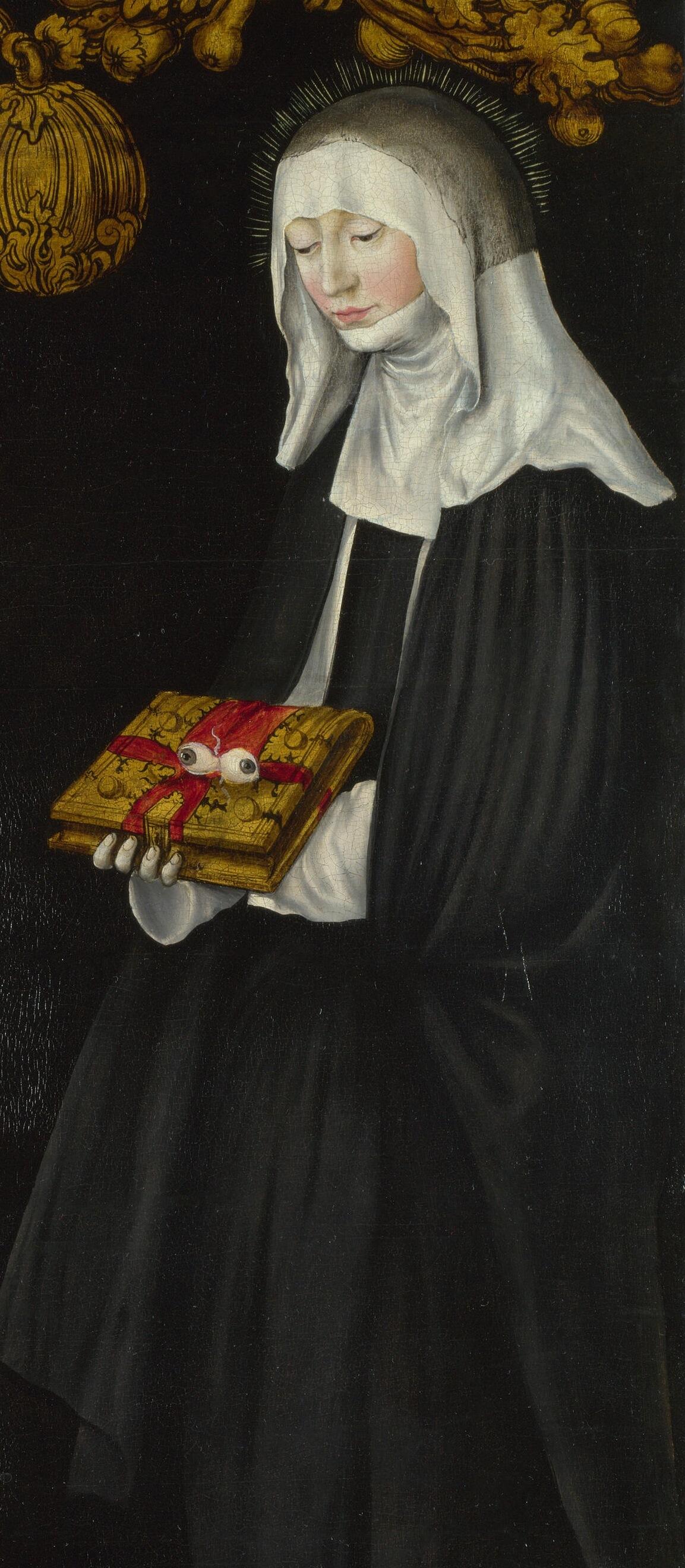 Lucas Cranach d.Ä., Die heiligen Christina von Bolsena und Ottilia (Ausschnitt), 1506, National Gallery, London 