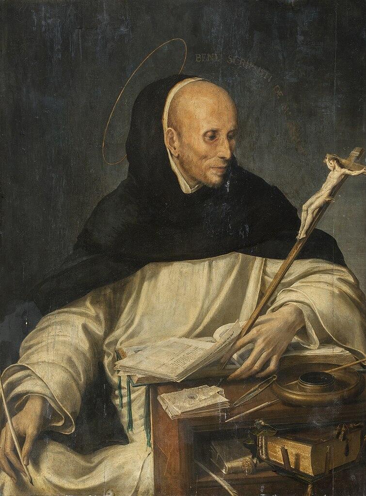 Michele Ghislieri, später Papst Pius V., als heiliger Thomas von Aquin, Gemälde von Girolamo Mazzola Bedoli, 1543, Pinacoteca di Brera, Mailand