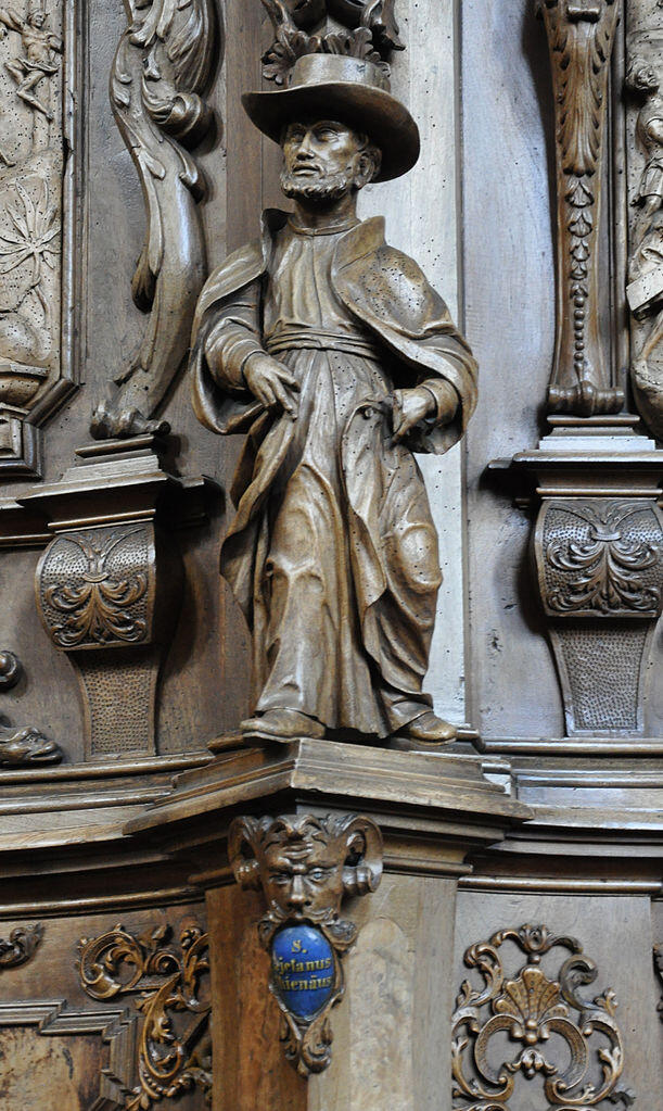 Statuette von Georg Anton Machein (und Werkstatt, 1715–1717) im Chorgestühl der ehemaligen Klosterkirche St. Magnus, Bad Schussenried. Foto: Andreas Praefcke