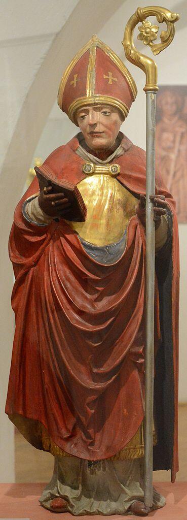 Virgilsstatue vom Kreuzaltar der Basilika Seckau (1517). Foto: Dnalor_01 (Wikimedia Commons – CC-BY-SA 3.0)
