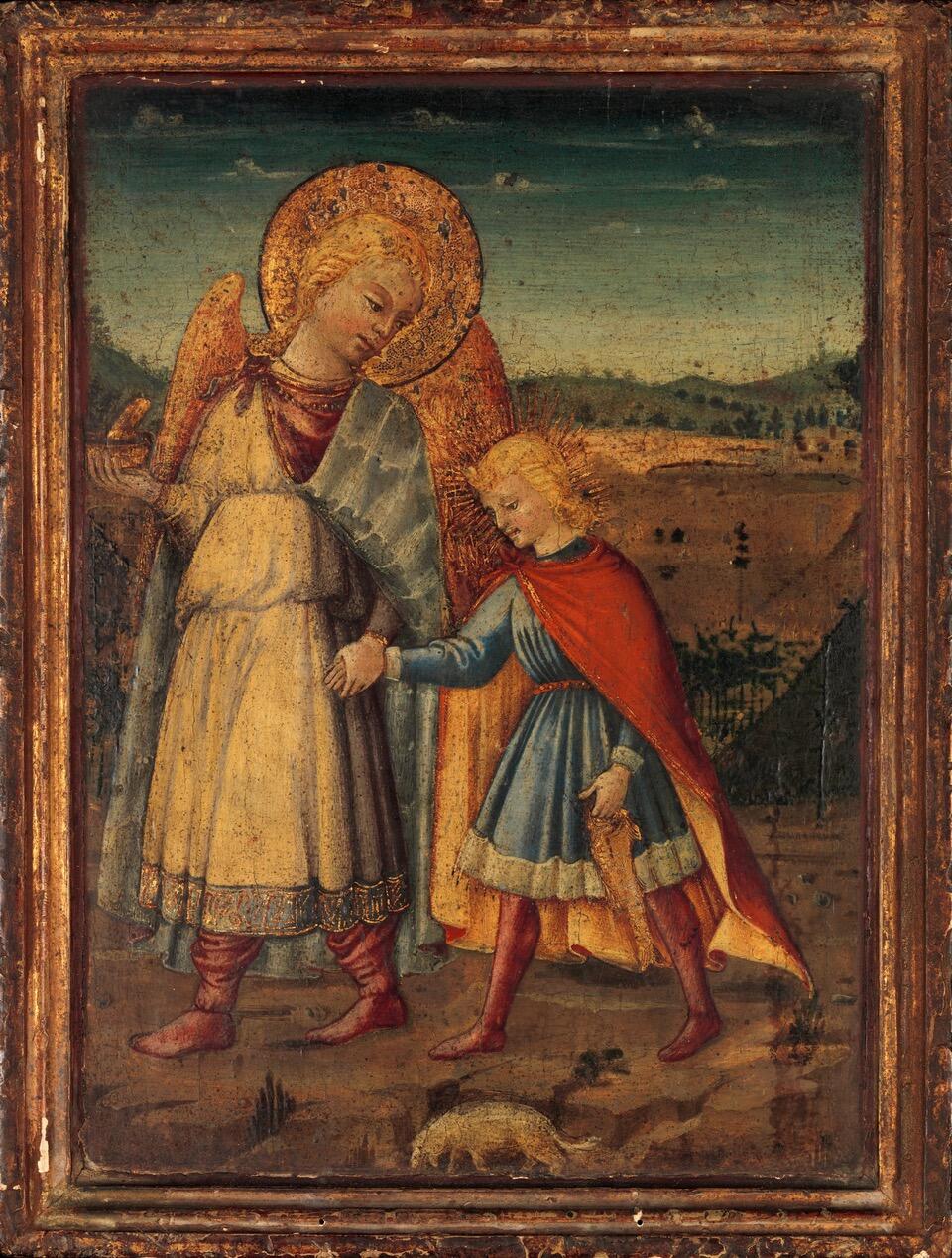 Neri di Bicci (Werkstatt), Der Erzengel Raphael mit Tobias, um 1460, The Metropolitan Museum of Art, New York 