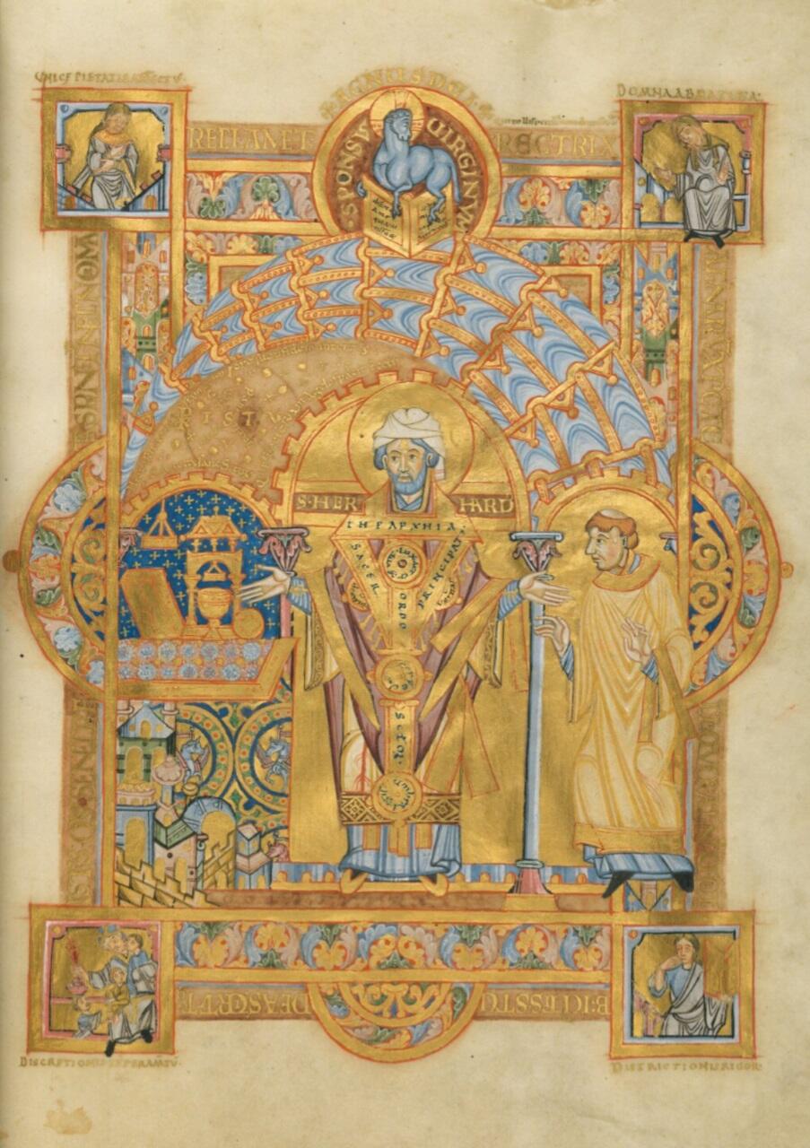 Der heilige Erhard liest die heilige Messe, Miniatur des Uta-Evangelistars des Regensburger Kanonissenstifts Niedermünster, um 1020/25, Bayerische Staatsbibliothek München