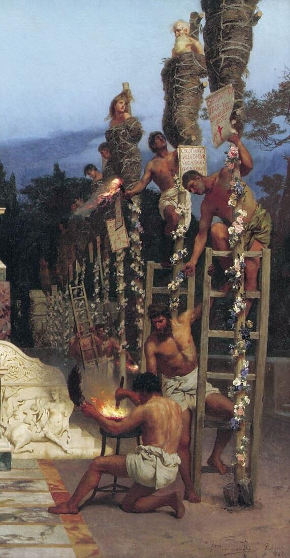 Henryk Siemiradzki, Die Fackeln des Nero (Die Lichter des Christentums), 1876 (Ausschnitt), Nationalmuseum in Krakau