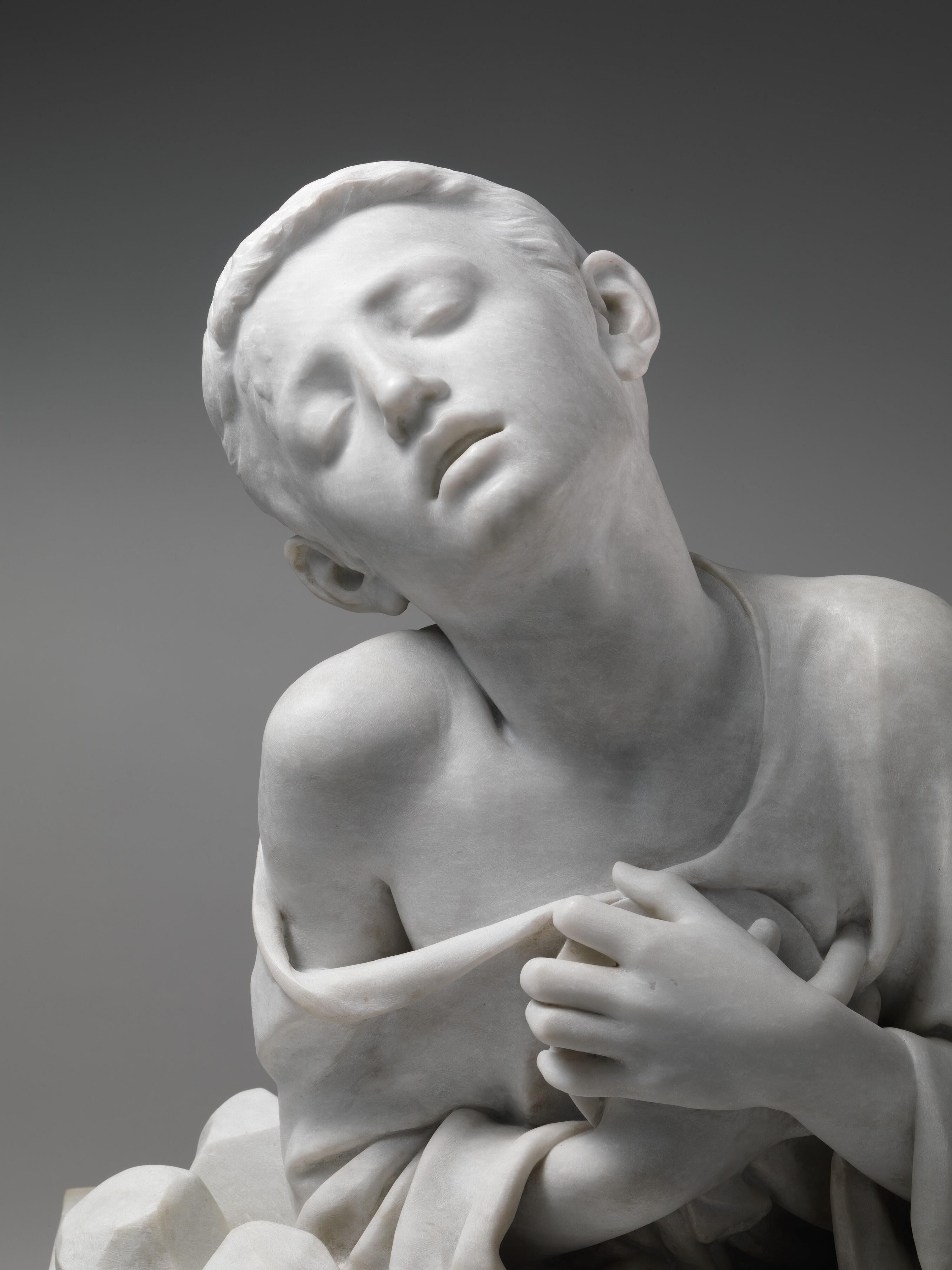 Detail einer Marmorstatue von Alexandre Falguière, um 1880, The Metropolitan Museum of Art, New York 