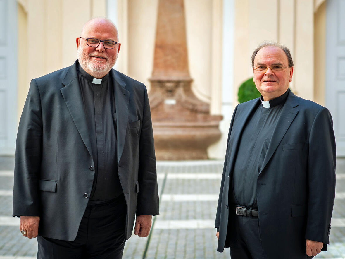 Bischof Bertram zu Besuch bei Kardinal Marx im Palais Holnstein (Foto: Erzbistum München und Freising / Lennart Preiss)