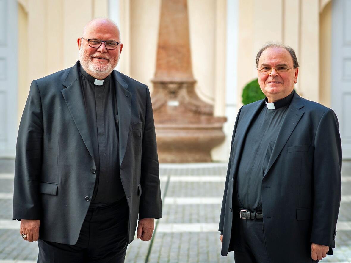 Bischof Bertram zu Besuch bei Kardinal Marx im Palais Holnstein (Foto: Erzbistum München und Freising / Lennart Preiss)