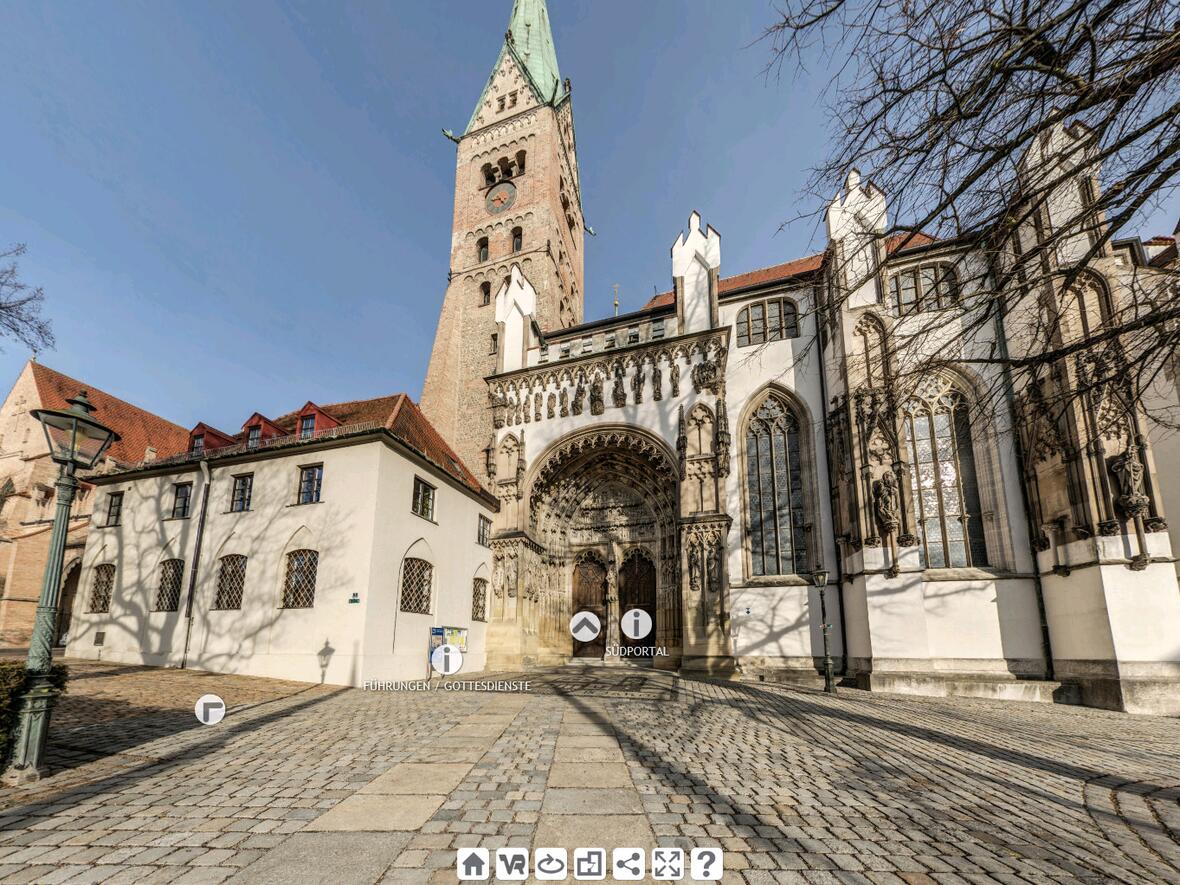 Screenshot von der 360 Grad-Tour durch den Augsburger Dom. 
