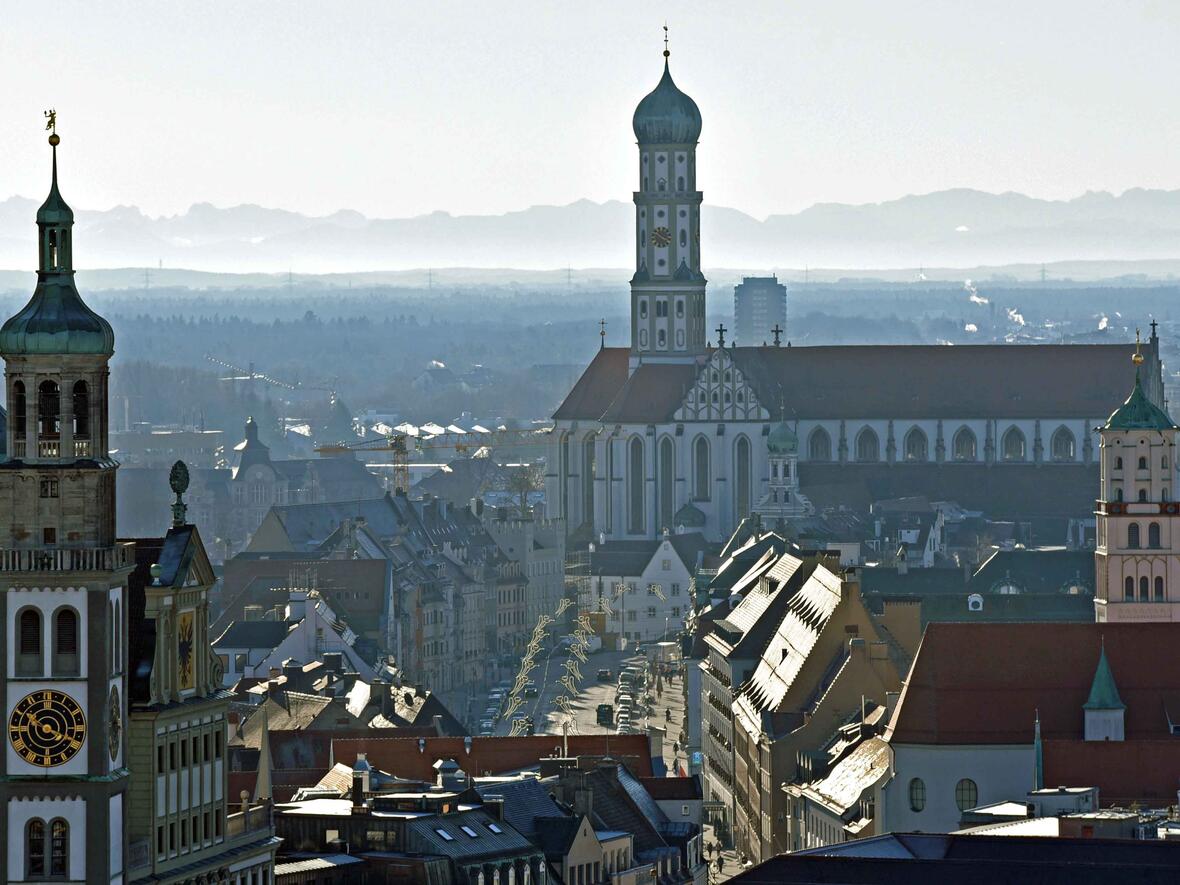 Augsburg friedlich von oben. (Foto: Nicolas Schnall / pba)