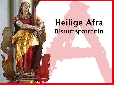 Die heilige Afra, Darstellung aus der Basilika St. Ulrich und Afra in Augsburg. (Grafik: Sonja Haller, pba)