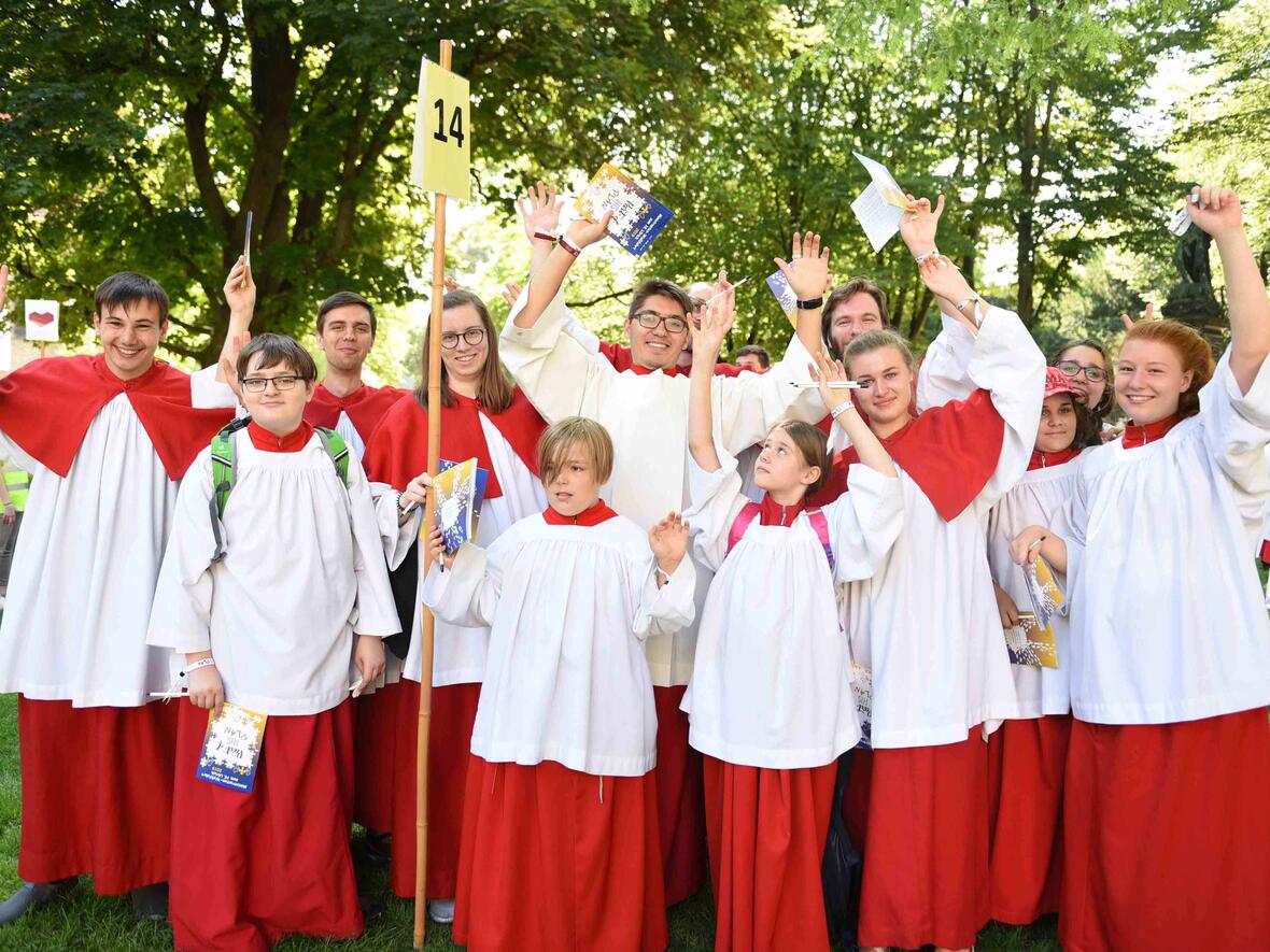 Part of HIS Plan: Auch die Ministrantengruppe aus Augsburg-Haunstetten war beim Mini-Tag dabei und sorgte für gute Stimmung.   