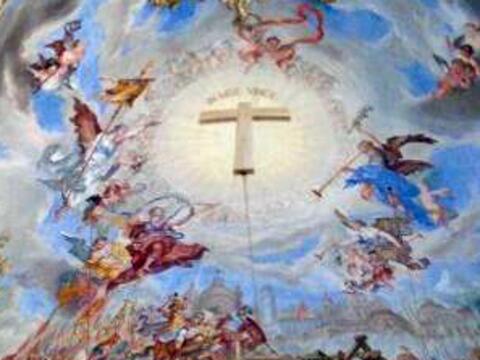 Deckenfresko in der Heilig Kreuz Kirche in Landsberg/Lech. (Foto: Ingrid Daum)