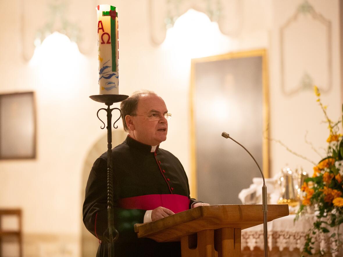Domdekan Dr. Bertram Meier beim Eröffnungsgottesdienst der Landessynode in Lindau. (Foto: ELKB / mck)