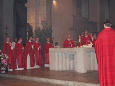 Zahlreiche Priester konzelebrierten den Gottesdienst im Augsburger Mariendom.